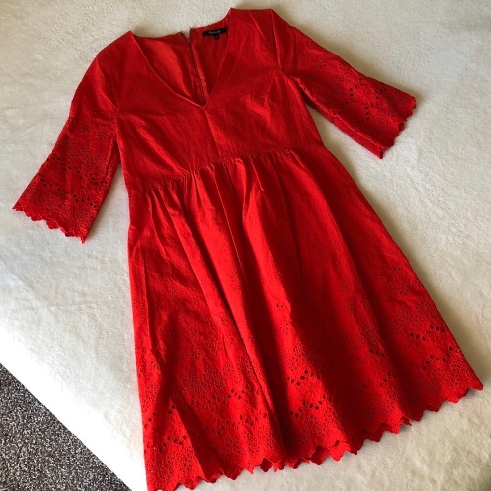 Madewell Eyelet red dress